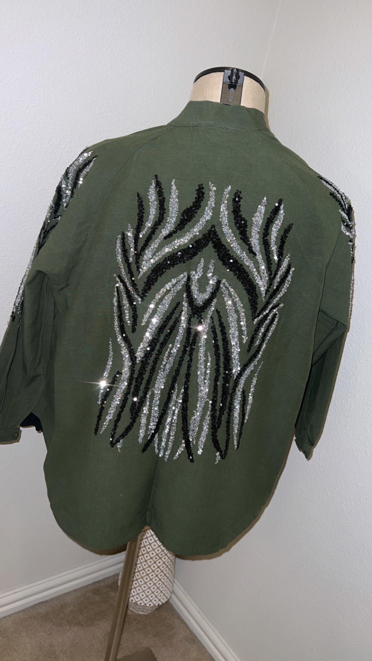 Linen green cardigan