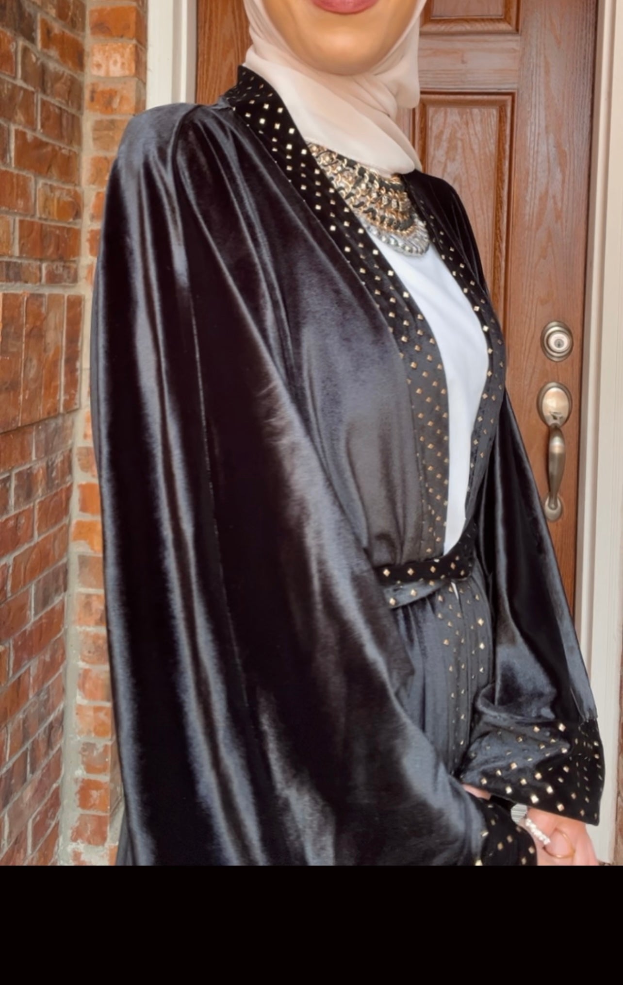 Black Velvet Abaya