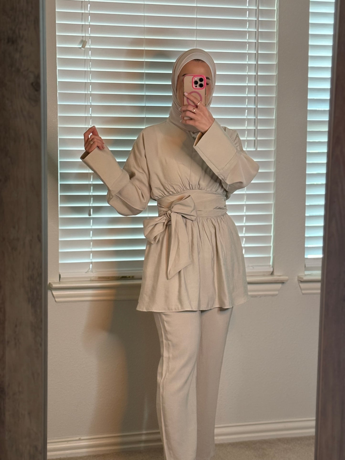 Linen beige suit
