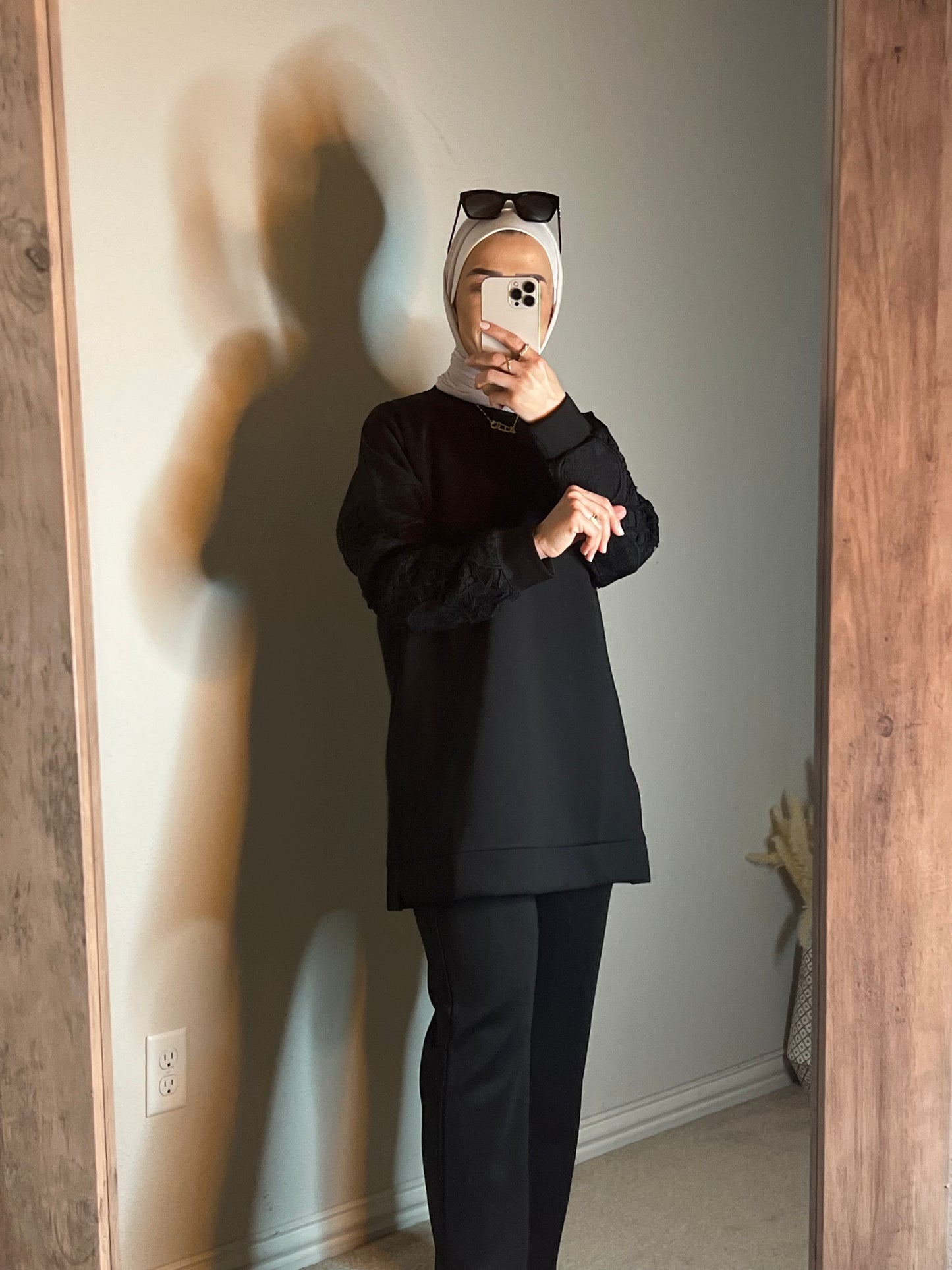 Black suit with guipure