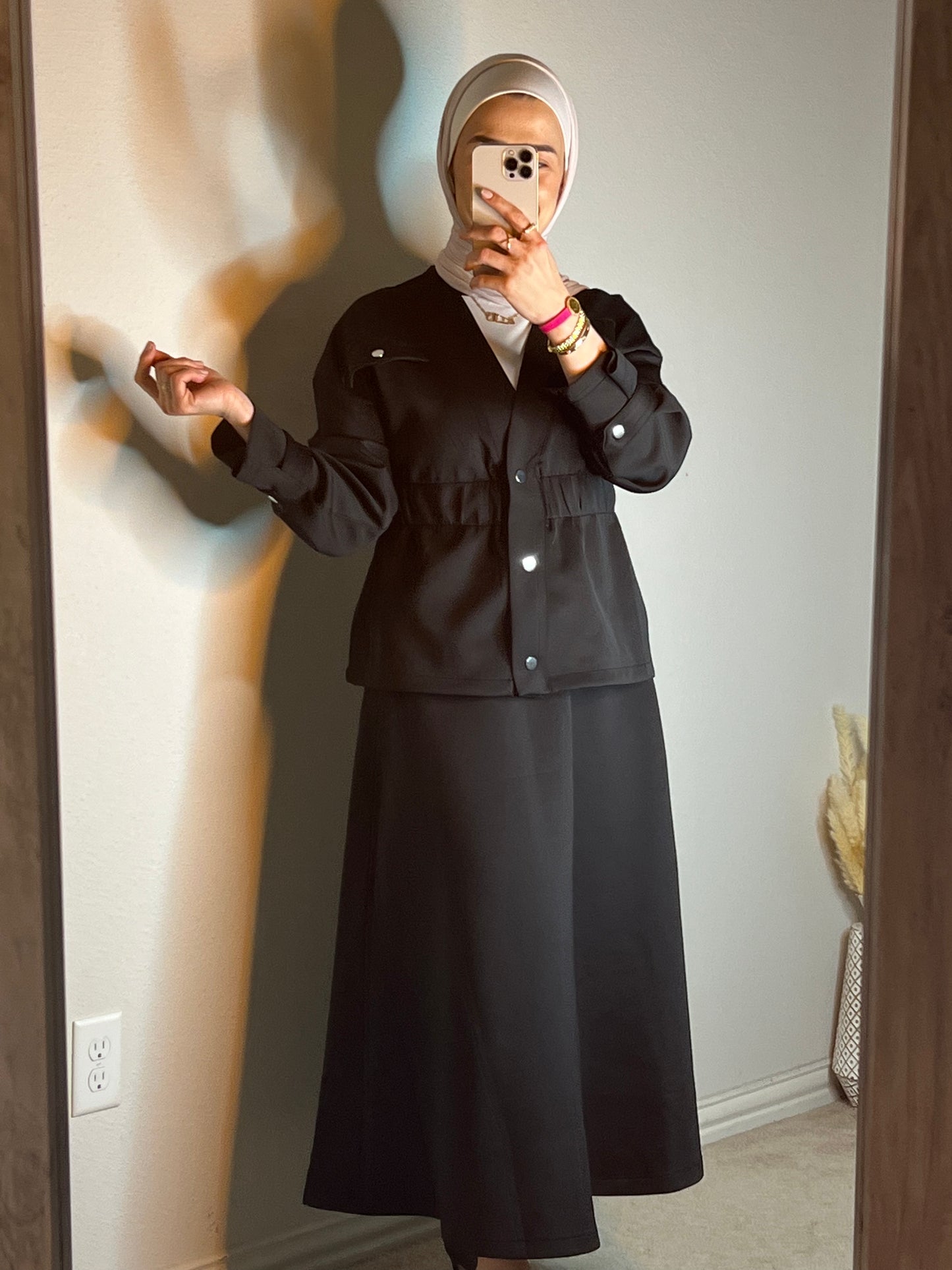 Black casual skirt suit