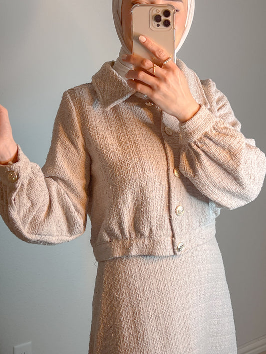 Beige skirt suit